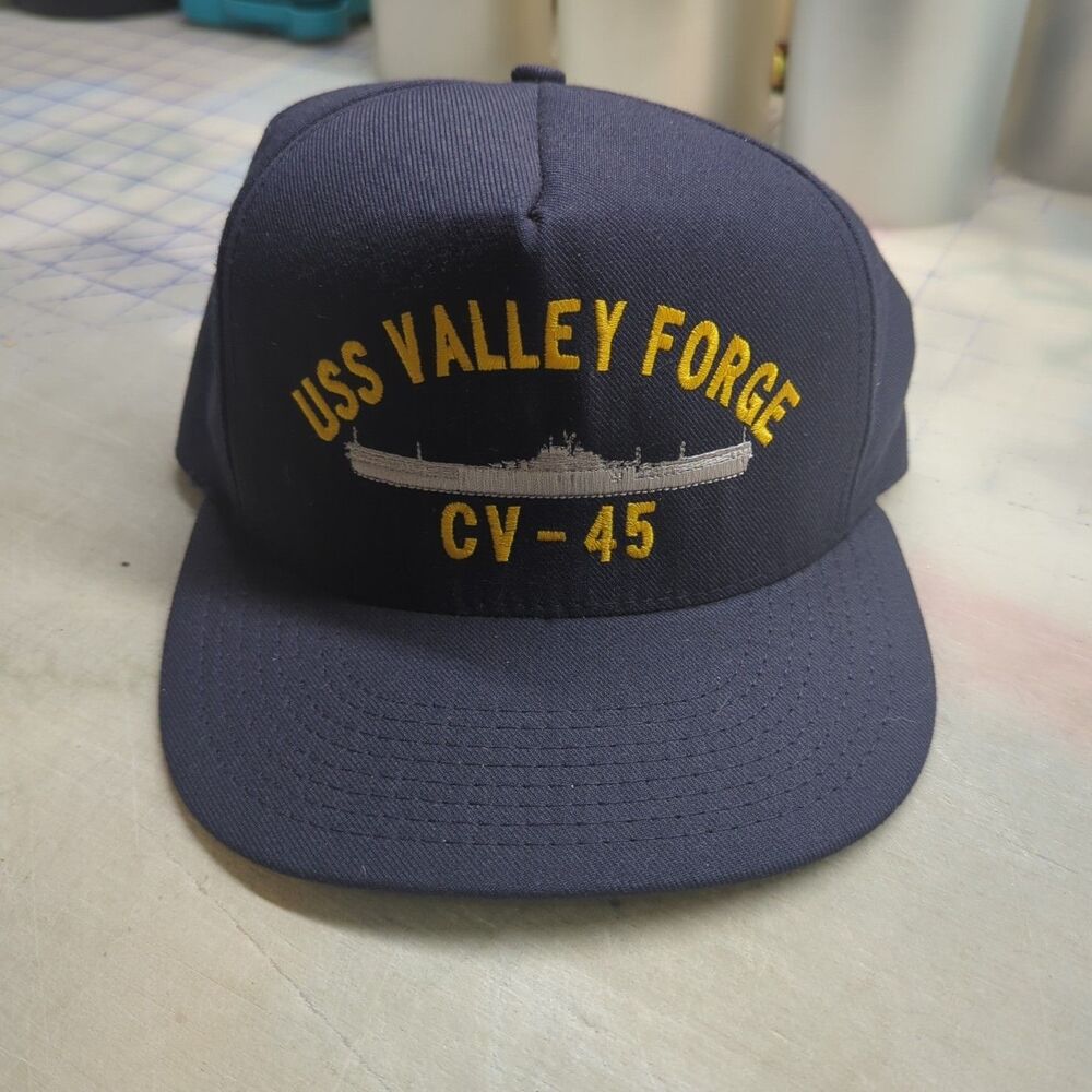 USS Valley Forge Cv-45 Hat USN Navy Ship Essex Class Aircraft Carrier Cap Snap